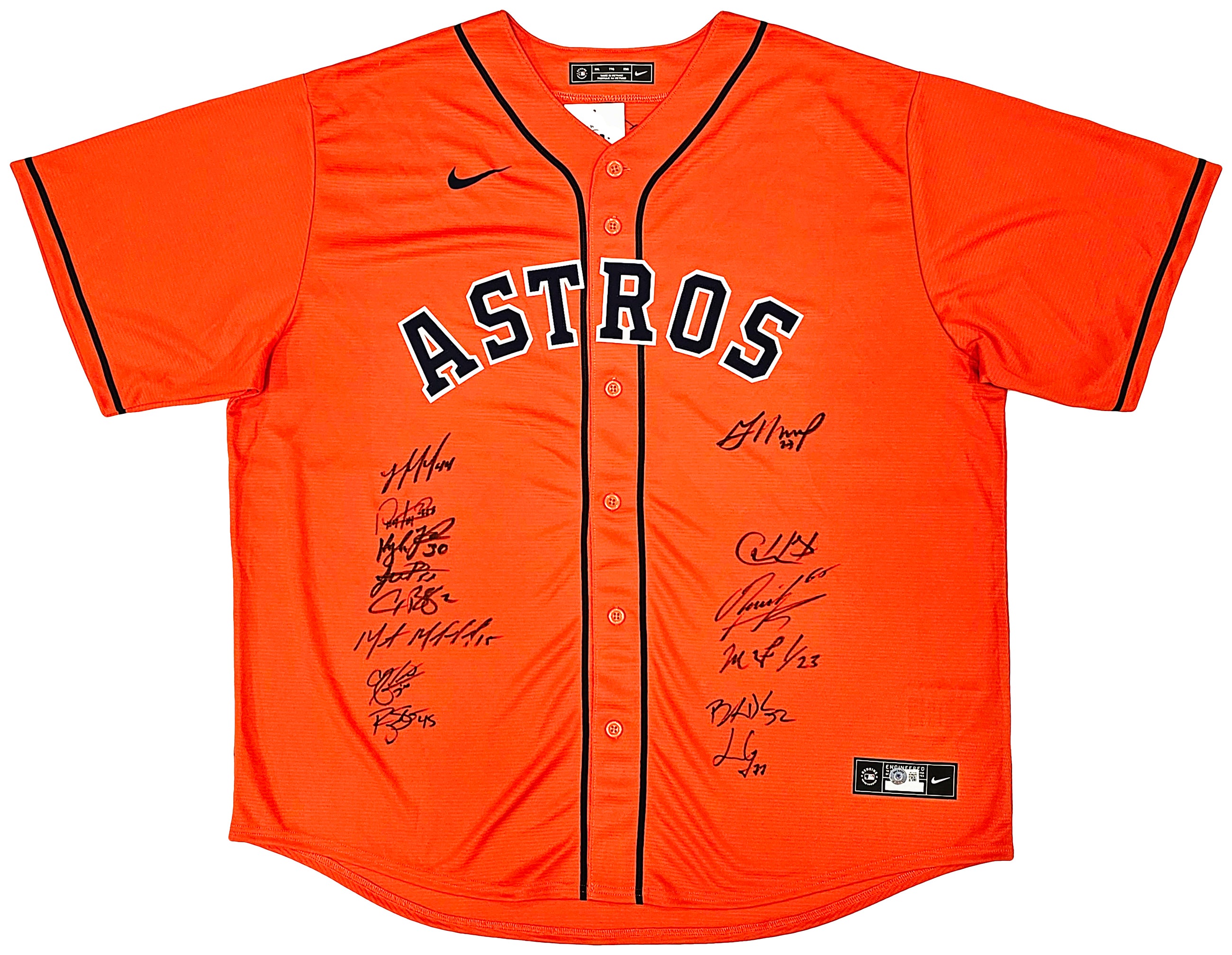 Nike Houston Astros ユニフォーム サイン入り Houston Astros 2022 World Series Champion Autographed Orange Nike