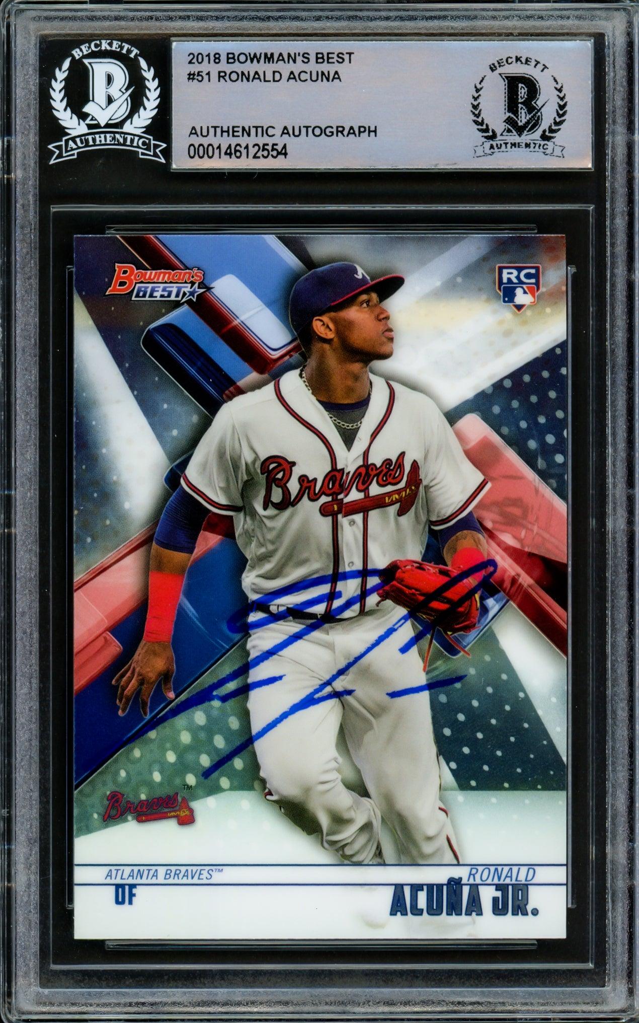 Ronald Acuna Jr. Autographed 2018 Bowman's Best Rookie Card #51