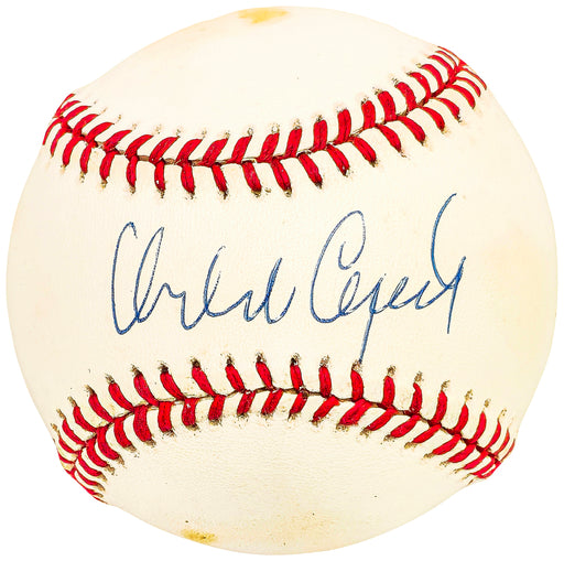 Orlando Cepeda Autographed Official NL Baseball San Francisco Giants Beckett BAS QR #BH039040