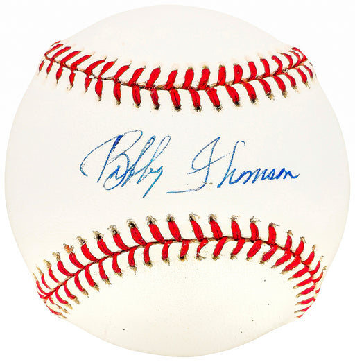 Bobby Thomson Autographed Official Little League Baseball New York Giants Beckett BAS QR #BH039073