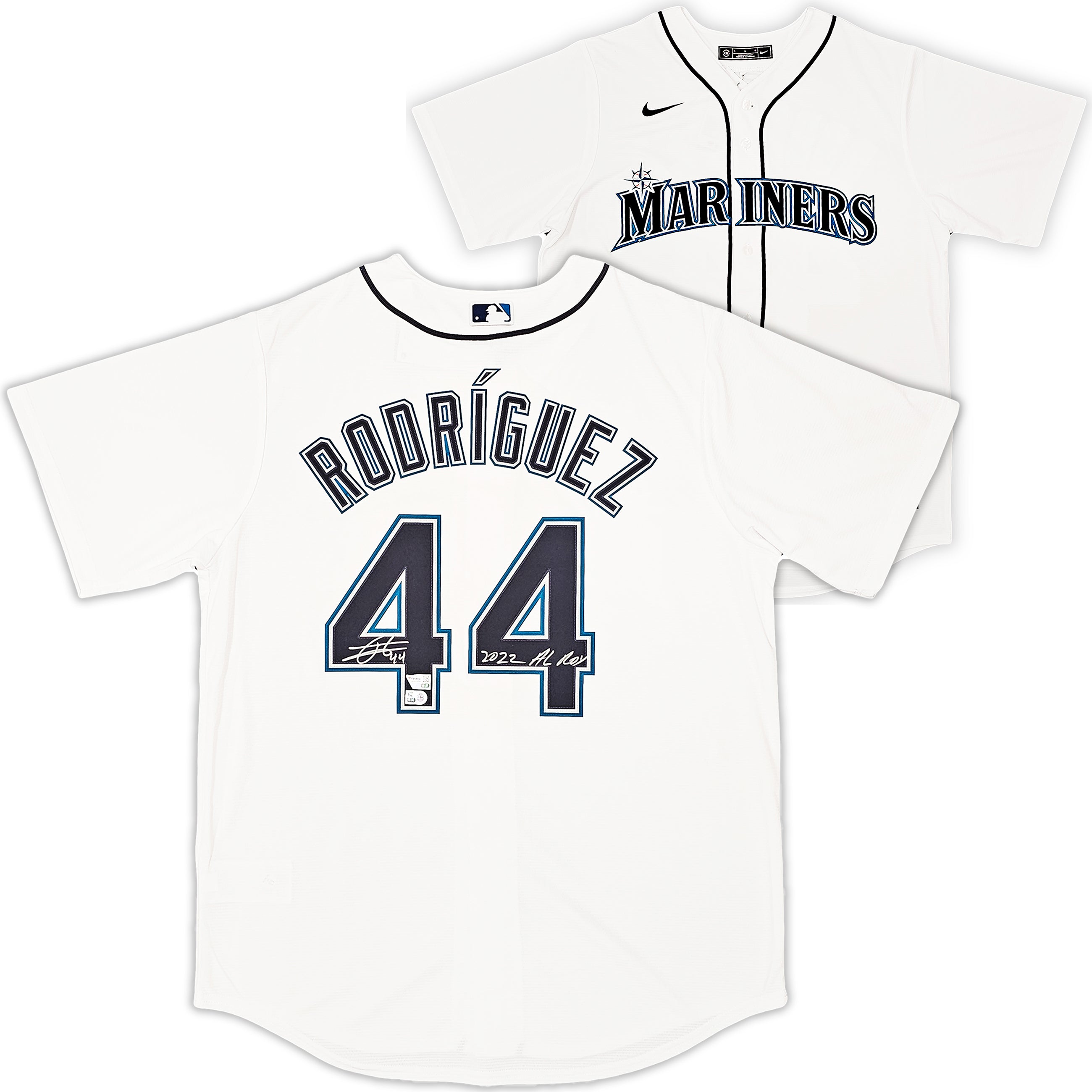 Seattle Mariners Julio Rodriguez Autographed White Nike Jersey
