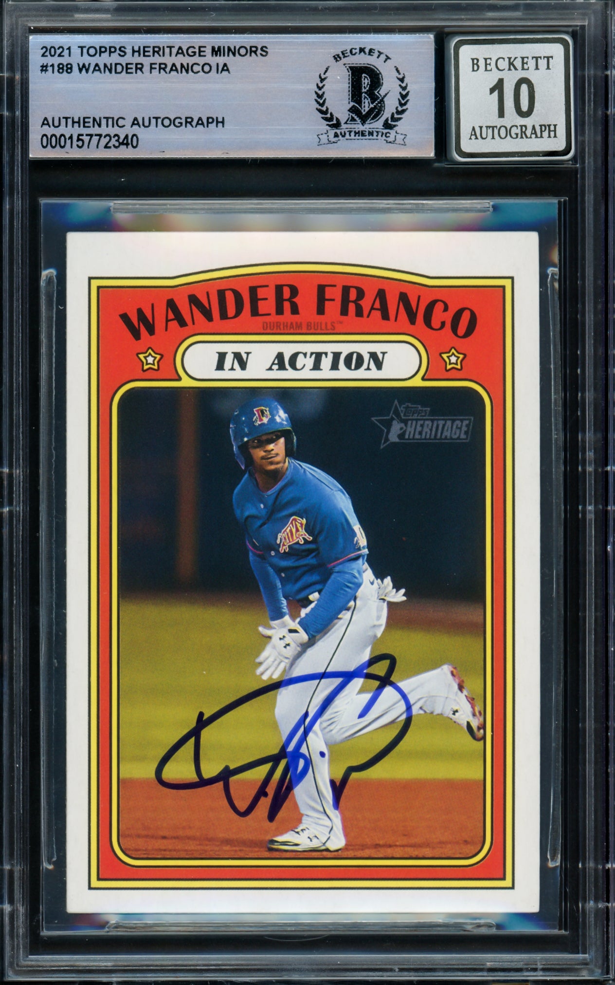 Wander Franco Autographed 2021 Topps Heritage Minor League Rookie