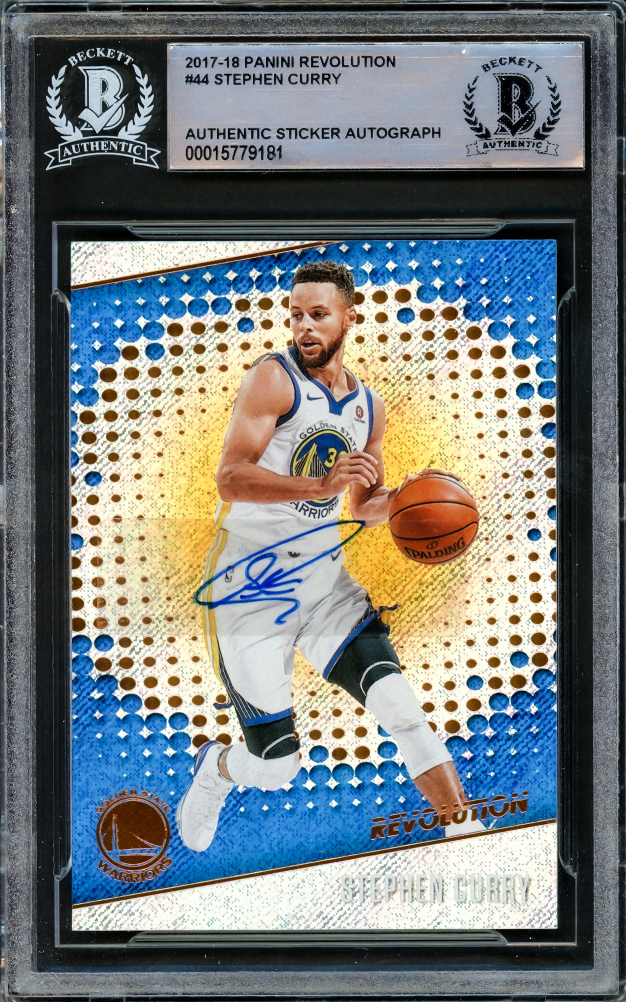 Stephen Curry Autographed 2017-18 Panini Revolution Card #44