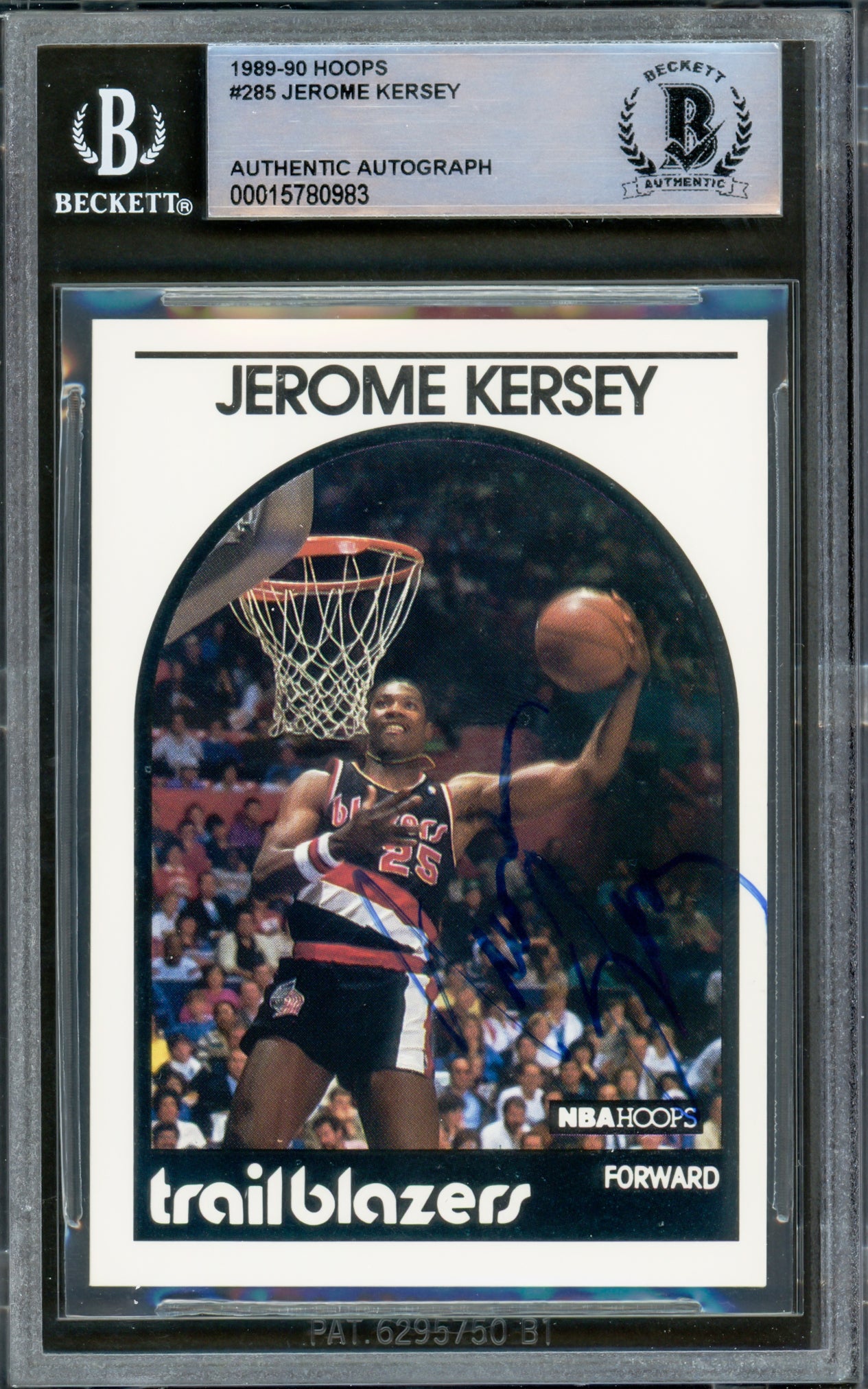 Jerome Kersey Autographed 1989-90 Hoops Card #285 Portland Trail