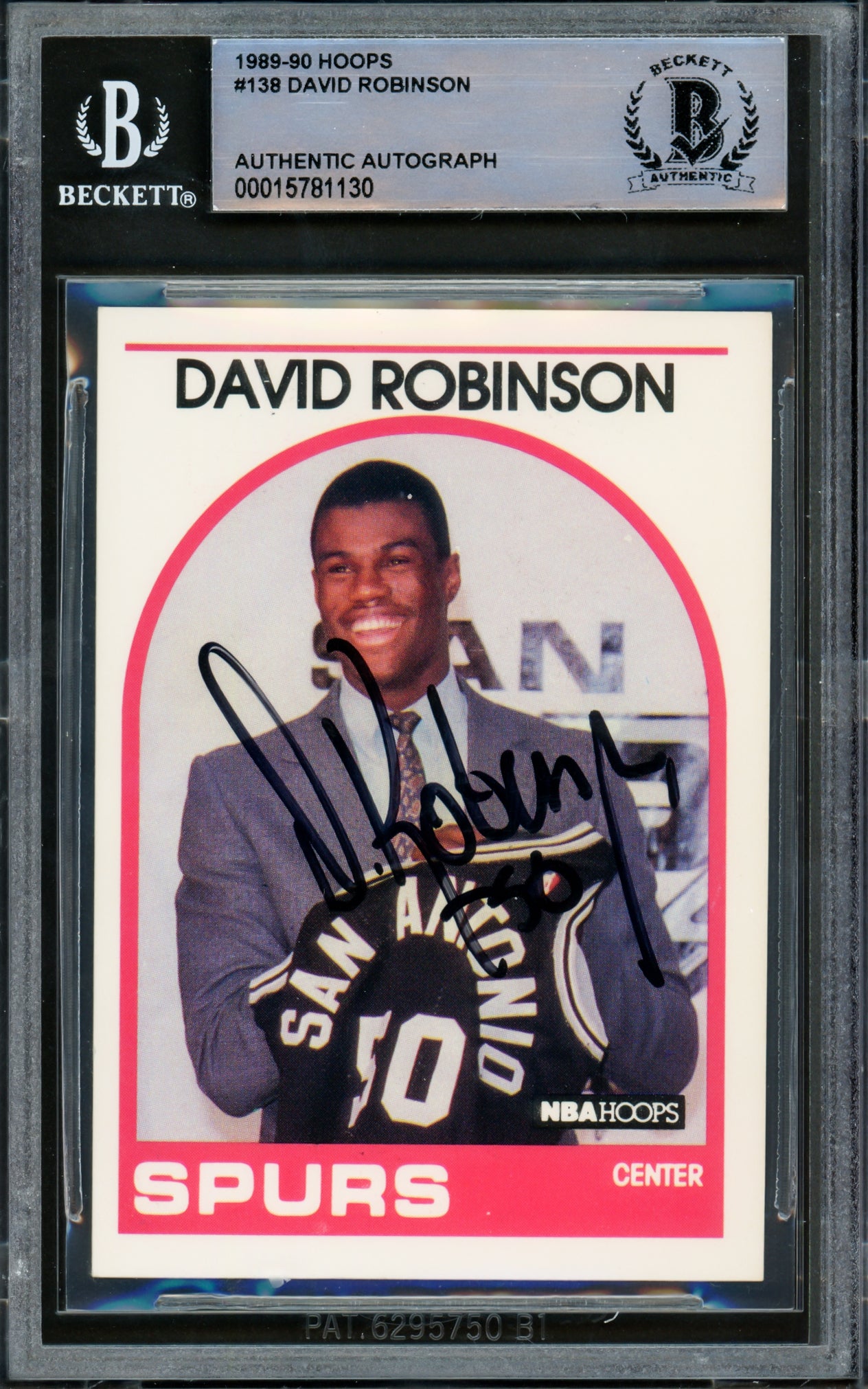 David Robinson Autographed 1989-90 Hoops Rookie Card #138 San