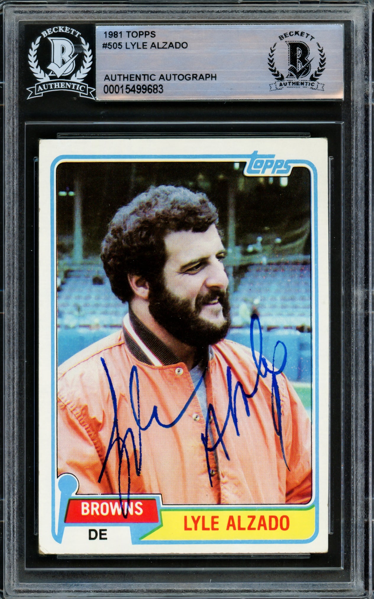 Lyle Alzado Autographed 1981 Topps Card #505 Cleveland Browns