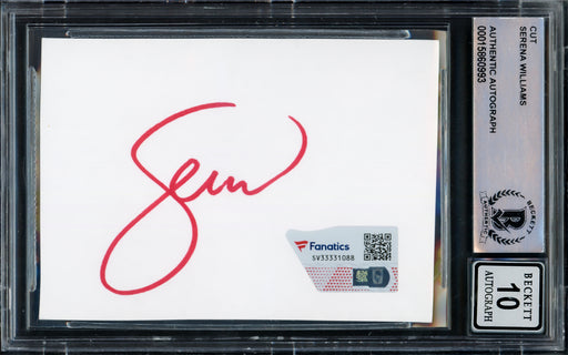 Serena Williams Autographed 2.5x3.5 Cut Signature Auto Grade Gem Mint 10 Red Beckett BAS #15860993