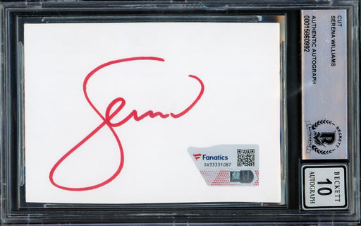 Serena Williams Autographed 2.5x3.5 Cut Signature Auto Grade Gem Mint 10 Red Beckett BAS #15860992