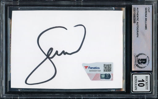 Serena Williams Autographed 2.5x3.5 Cut Signature Auto Grade Gem Mint 10 Black Beckett BAS #15860999