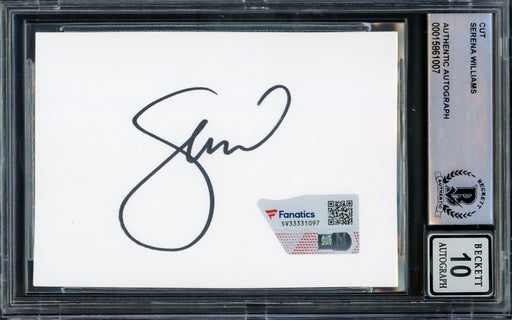 Serena Williams Autographed 2.5x3.5 Cut Signature Auto Grade Gem Mint 10 Black Beckett BAS #15861007