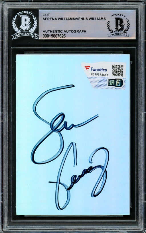 Serena & Venus Williams Autographed 2.5x3.5 Cut Signature Holo Foil Beckett BAS #15867626