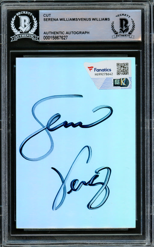 Serena & Venus Williams Autographed 2.5x3.5 Cut Signature Holo Foil Beckett BAS #15867627
