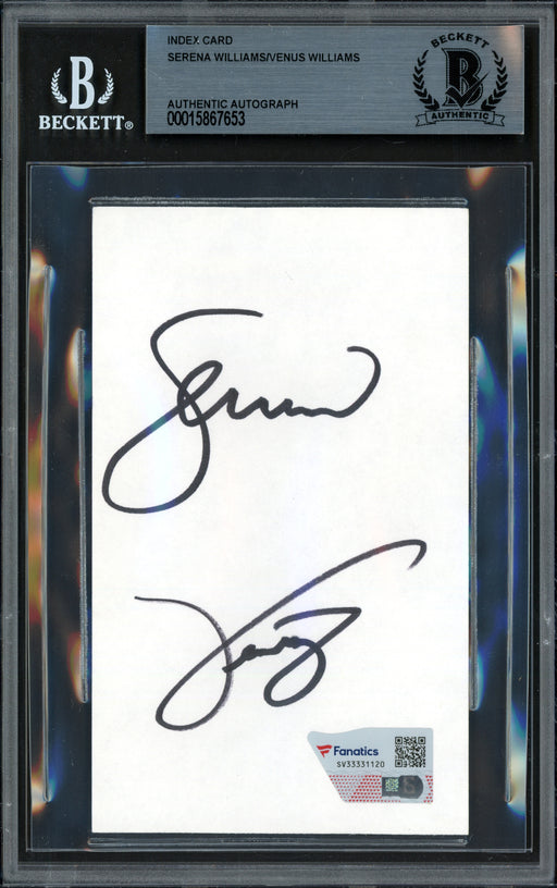 Serena & Venus Williams Autographed 3x5 Index Card Black Beckett BAS #15867653