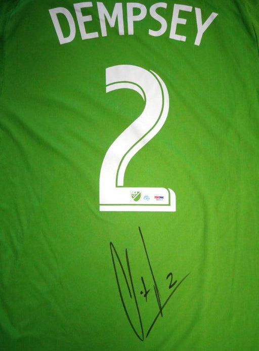 Seattle Sounders Clint Dempsey Autographed Green Adidas Jersey Size L PSA/DNA ITP Stock #89895 - RSA
