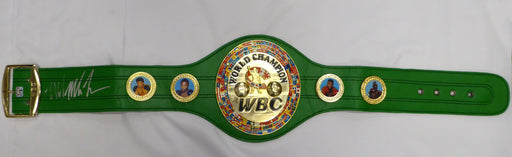 Mike Tyson Autographed Green WBC World Championship Belt (Smudged) Beckett BAS QR #BJ04149