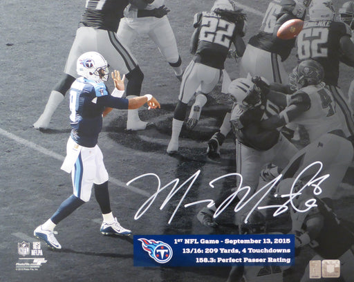 Marcus Mariota Autographed 16x20 Photo Tennessee Titans First Game MM Holo Stock #95007 - RSA
