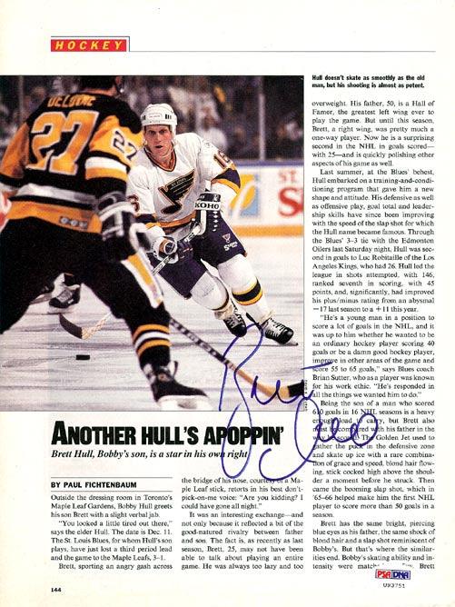Brett Hull Autographed Autographed Cards, Signed Brett Hull