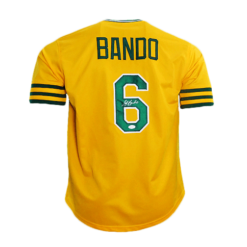 Sal Bando Signed Oakland Pro Edition Baseball Yellow Jersey (JSA)