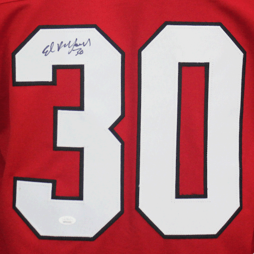 Ed Belfour Pro Throwback Style Autographed Chicago Hockey Jersey Red (JSA) - RSA