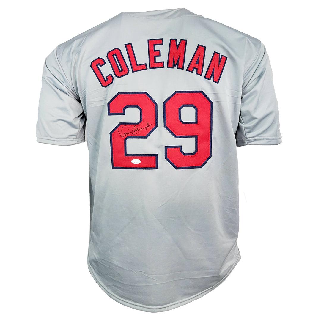 Vince Coleman Signed St. Louis Grey Baseball Jersey (JSA) — RSA