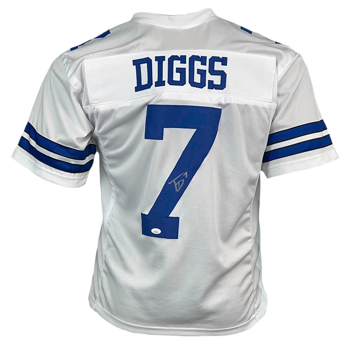Trevon Diggs Signed Dallas White Football Jersey (JSA) — RSA