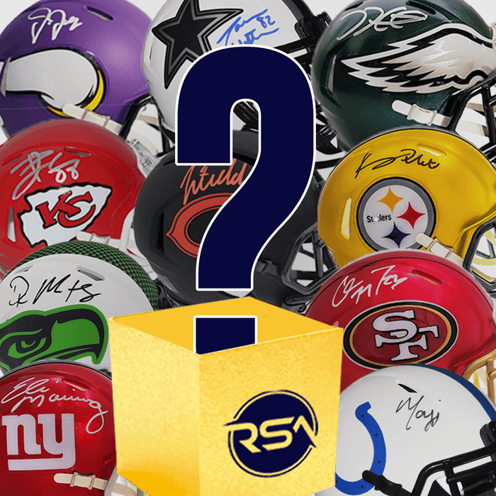 Signed NFL Mini Helmet Gold Mystery Box - RSA