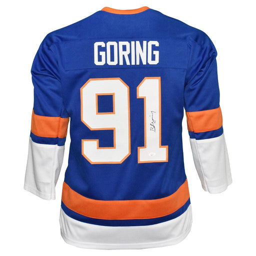 Butch Goring Signed New York Blue Hockey Jersey (JSA) - RSA