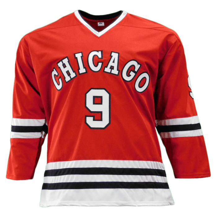 Bobby Hull Signed Chicago Throwback Red Shadow Number Jersey (JSA) - RSA