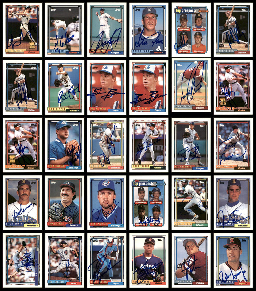 1992 Topps Baseball Autographed Cards Lot Of 114 SKU #185556 - RSA