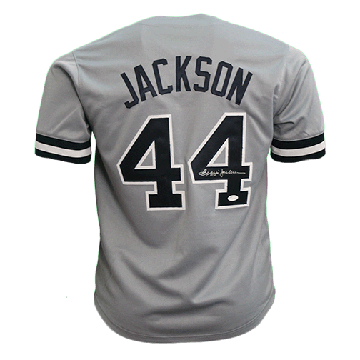 Reggie Jackson Autographed Throwback Mr. October Baseball Jersey Gre — RSA