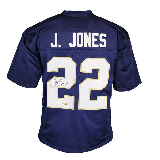 Julius Jones Signed Notre dame College Blue Football Jersey (JSA) - RSA