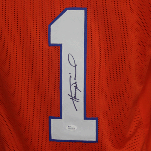 Henry Winkler Coach Klein The Water Boy Autographed Football Jersey Orange (JSA) Hollywood - RSA