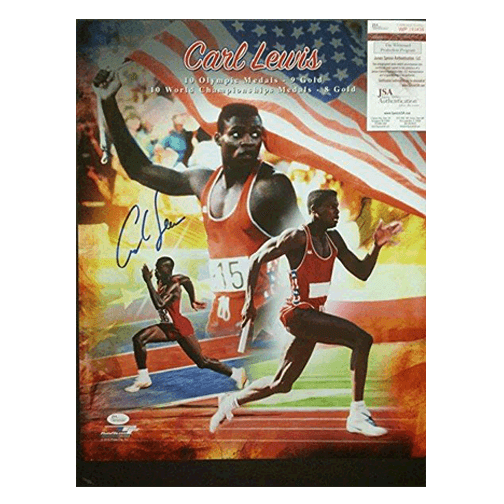 Carl Lewis Autographed 16x20 Olympic Collage Photo (JSA) - RSA