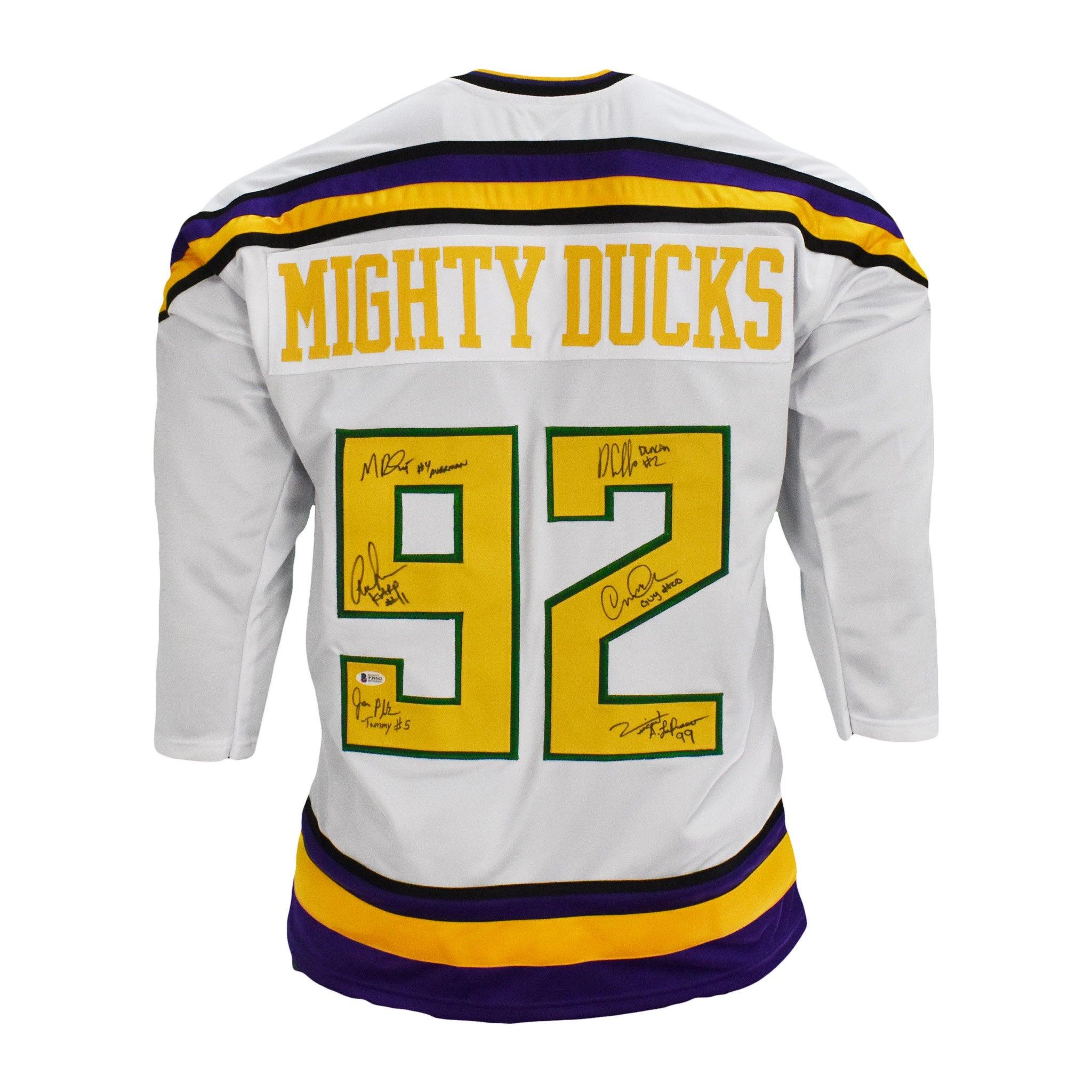 The Mighty Ducks Jersey Signed by (6) with Garette Henson, Matt