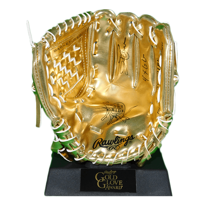 Jim Palmer Signed 4xGG Inscription Rawlings Mini Gold Glove Award