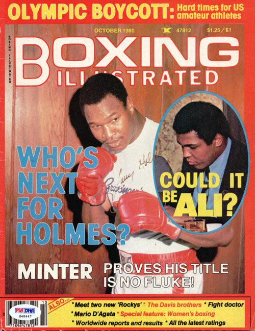 Larry Holmes Autographed Boxing Illustrated Magazine Cover PSA/DNA