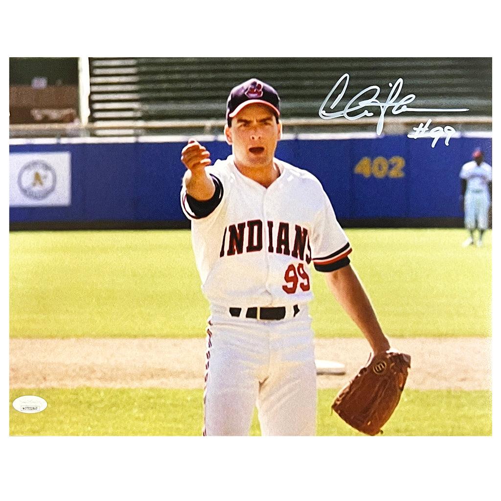 Charlie Sheen Signed Major League Pointing 11x14 Photo (JSA) — RSA