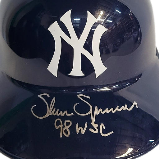 Shane Spencer Signed New York Yankees Souvenir MLB Baseball Batting Helmet 98 WSC (JSA) - RSA