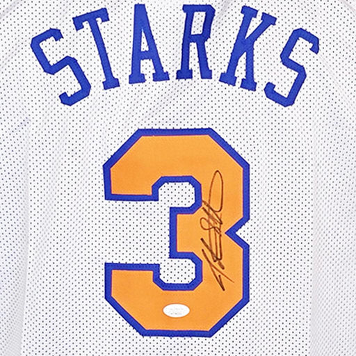 John Starks Signed New York White Basketball Jersey (JSA) - RSA
