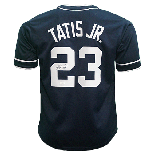 Fernando Tatis Jr Autographed San Diego Pro Throwback Style Baseball Jersey  Blue Rookie Debut (JSA)