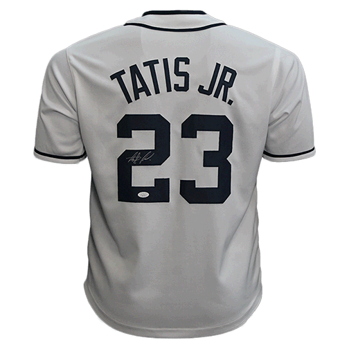 Fernando Tatis Jr Autographed San Diego Pro Throwback Style White Baseball  Jersey Rookie Debut (JSA)