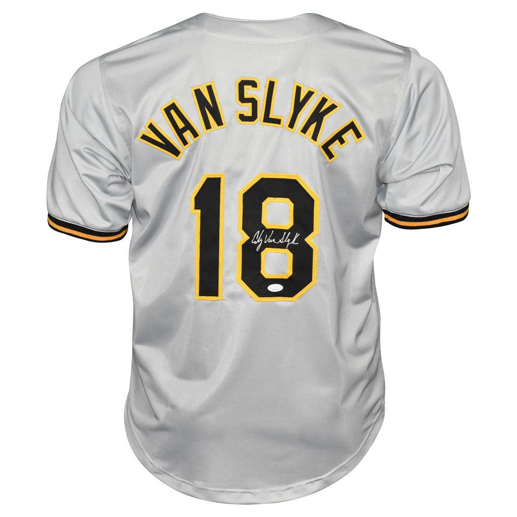 Andy Van Slyke Signed Pittsburgh Grey Baseball Jersey (JSA) — RSA