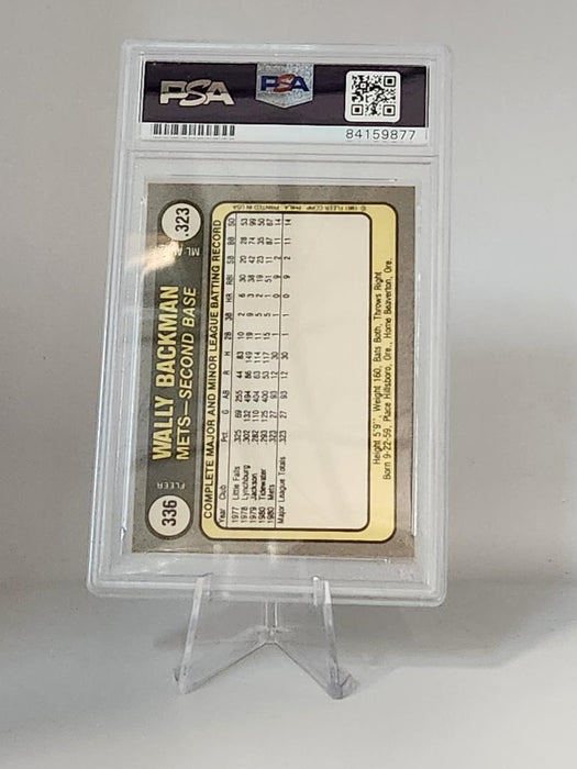 Wally Backman 1981 Fleer #336 Signed Rookie Card 1986 WS Champs PSA Authentic Auto