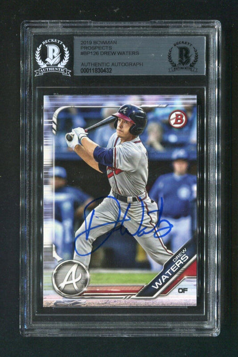 2019 Drew Waters BGS Authentic Autograph Bowman Prospects #BP126 Signed Rookie Baseball Card - RSA