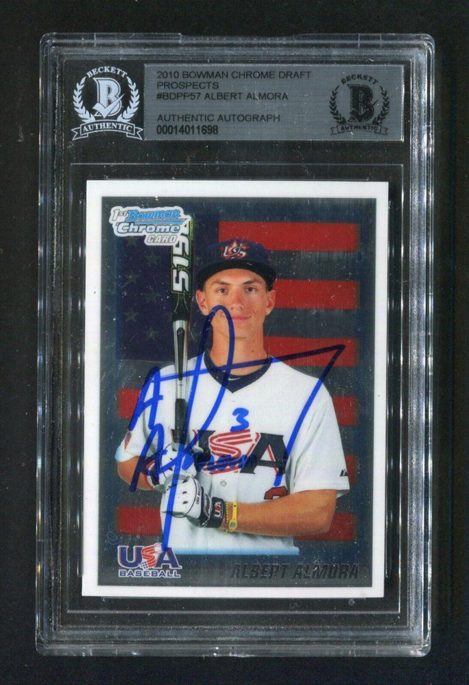 2010 Albert Almora BGS Authentic Autograph Bowman Chrome Draft Prospects #BDPP57 Signed Rookie Baseball Card - RSA