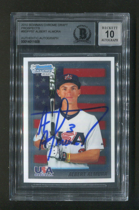 2010 Albert Almora BGS 10 Autograph Bowman Chrome Draft Prospects #BDPP57 Signed Rookie Baseball Card - RSA