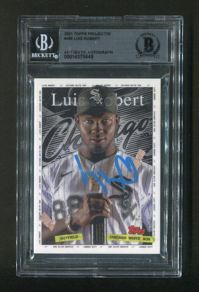 2021 Luis Robert BGS 10 Autograph Topps Project70 #486 Signed Rookie Baseball Card - RSA