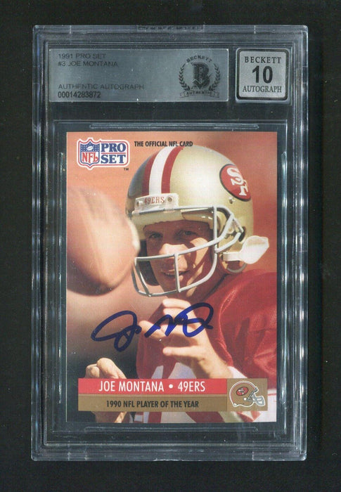 1991 Joe Montana BGS Authentic Autograph Pro Set Signed Football Card - RSA