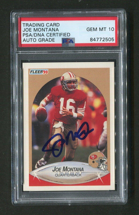 1990 Joe Montana PSA/DNA Authentic Autograph Fleer Signed Football Card - RSA