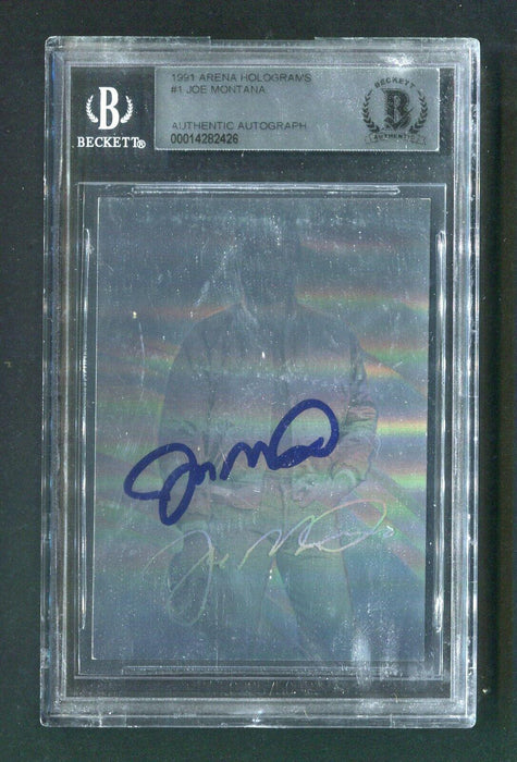 1991 Joe Montana BGS Authentic Autograph Arena Hologram Signed Football Card - RSA